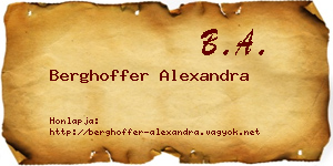 Berghoffer Alexandra névjegykártya
